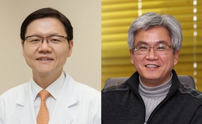 서울아산병원 소화기내과 명승재 교수(좌), 카이스트 생명과학과 임대식 교수(우)