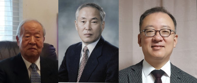 (왼쪽부터) 이종욱 명예교수, 이무상 명예교수, 박상준 교수.
