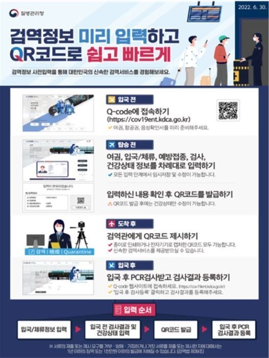 검역정보 사전입력시스템(Q-code) 안내문