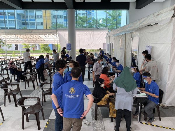 Tampines East CC Vaccination Centre operated by Fullerton Health.