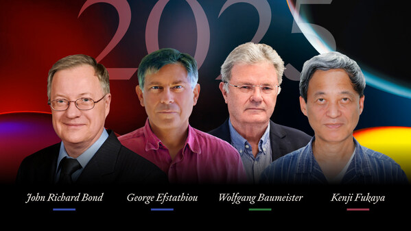 The Shaw Laureates 2025 (from left to right): John Richard Bond and George Efstathiou, The Shaw Prize in Astronomy; Wolfgang Baumeister, The Shaw Prize in Life Science and Medicine; and Kenji Fukaya, The Shaw Prize in Mathematical Sciences.